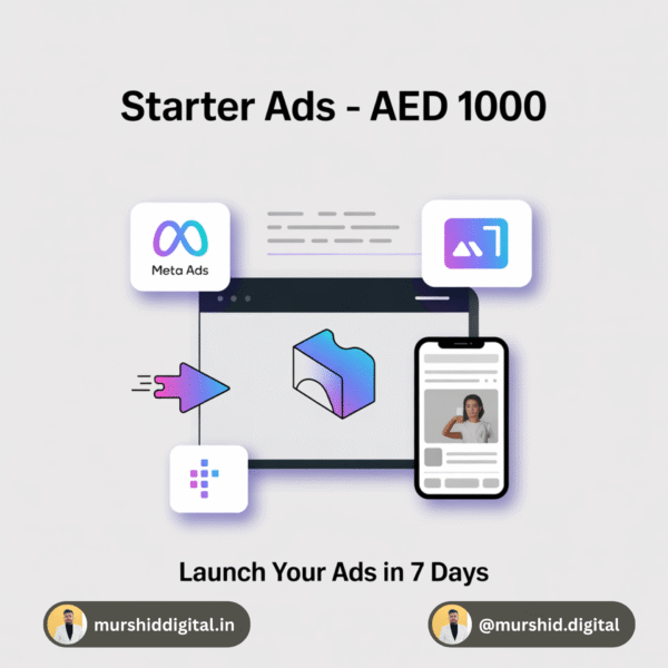Meta ad setup with creatives, targeting, and ROI tracking – Entry-level ad service by Murshid Digital